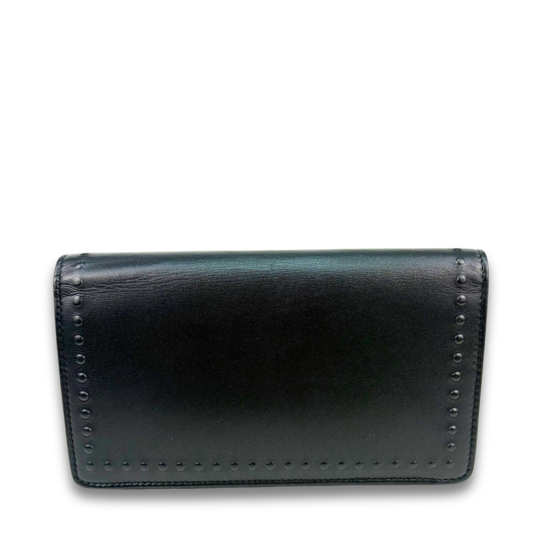 Chanel Studded Lambskin Bifold Flap Wallet
