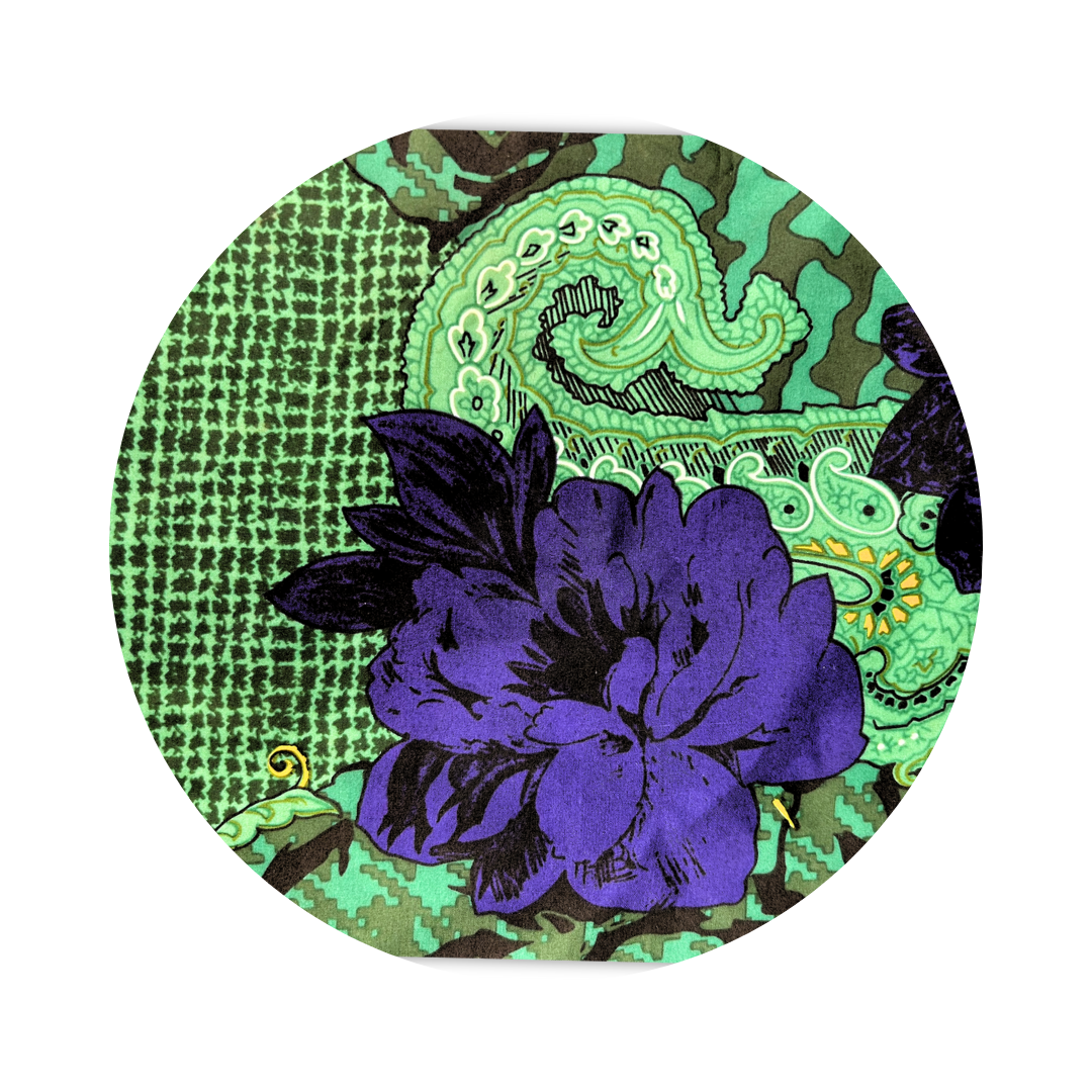 Dior Teal and Purple Paisley Silk Scarf