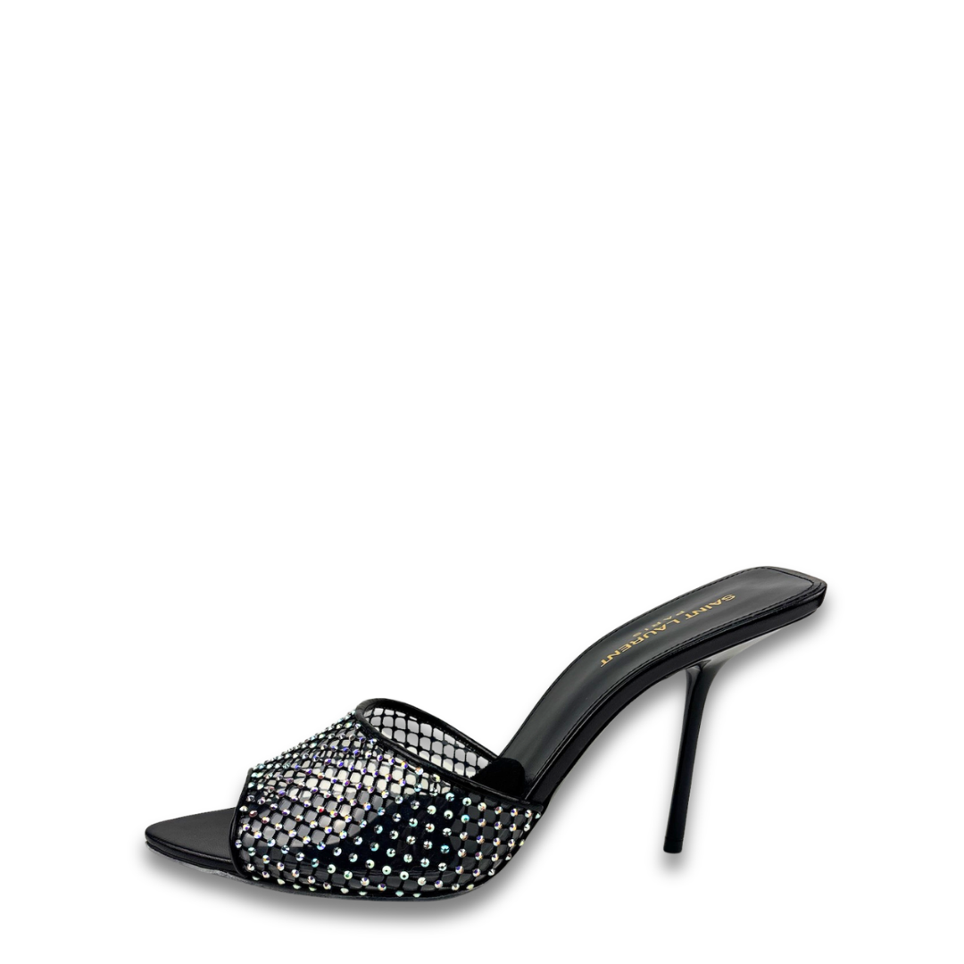 YSL Disco Crystal-Embelished Mules- Size 41.5