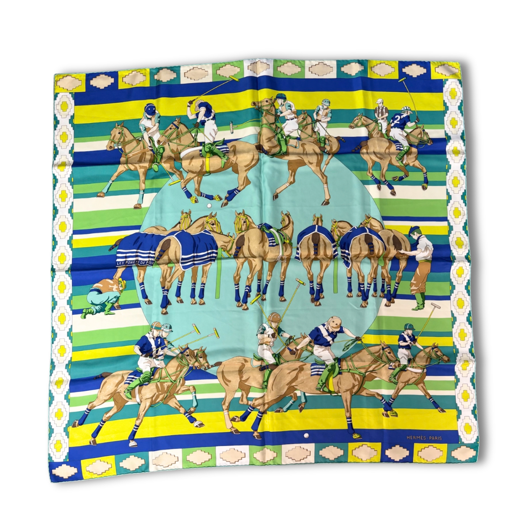 Hermès 'Les Poneys de Polo' Silk Scarf 90