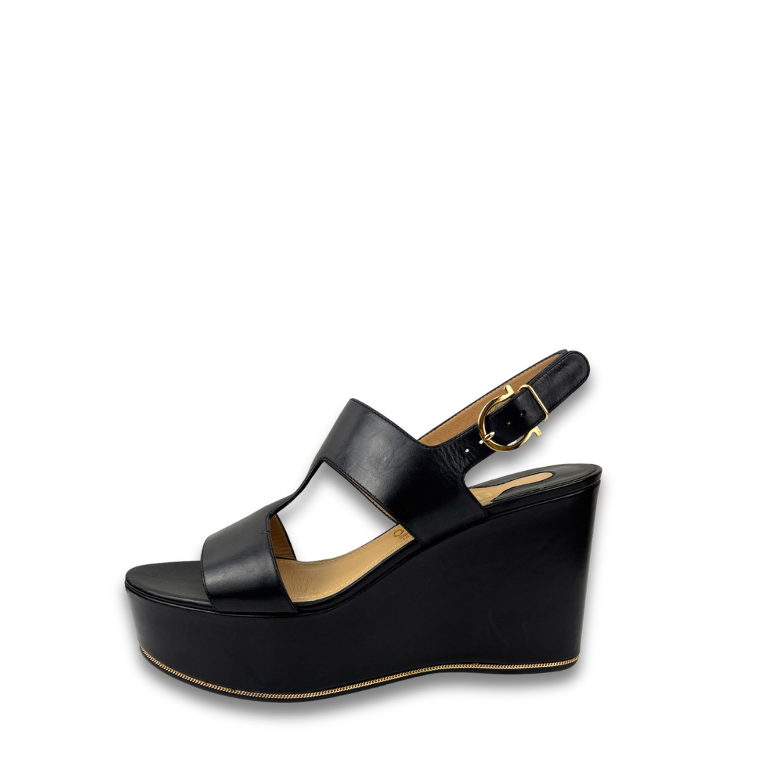 Salvatore Ferragamo Fiamma Platform Sandals - Size 9