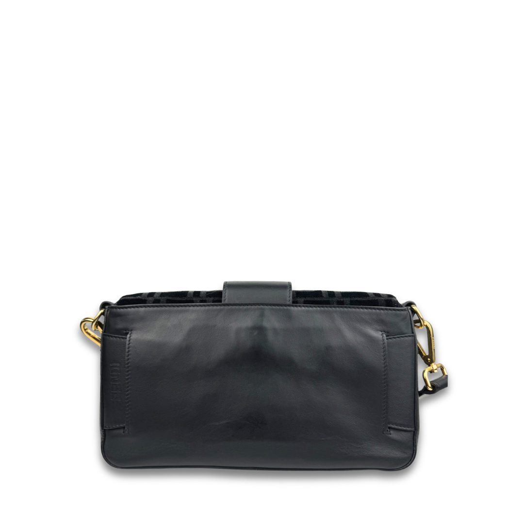 Fendi x Jackson Wang Black Velvet Convertible Baguette