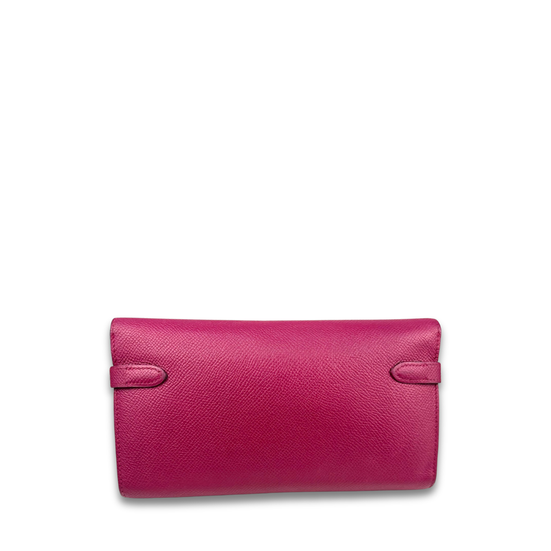 Hermes Rose Pourpre Epsom Kelly Long Wallet
