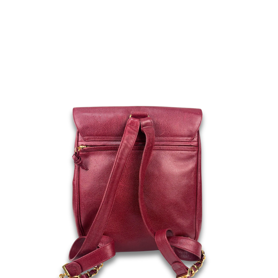 Chanel Burgundy Caviar Backpack