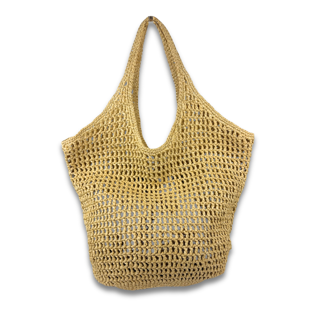 Prada Crochet Raffia Hobo Tote