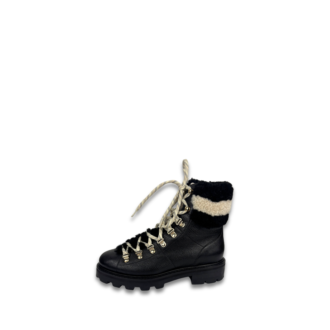 Jimmy Choo Eshe Shearling Combat Boots - Size 36