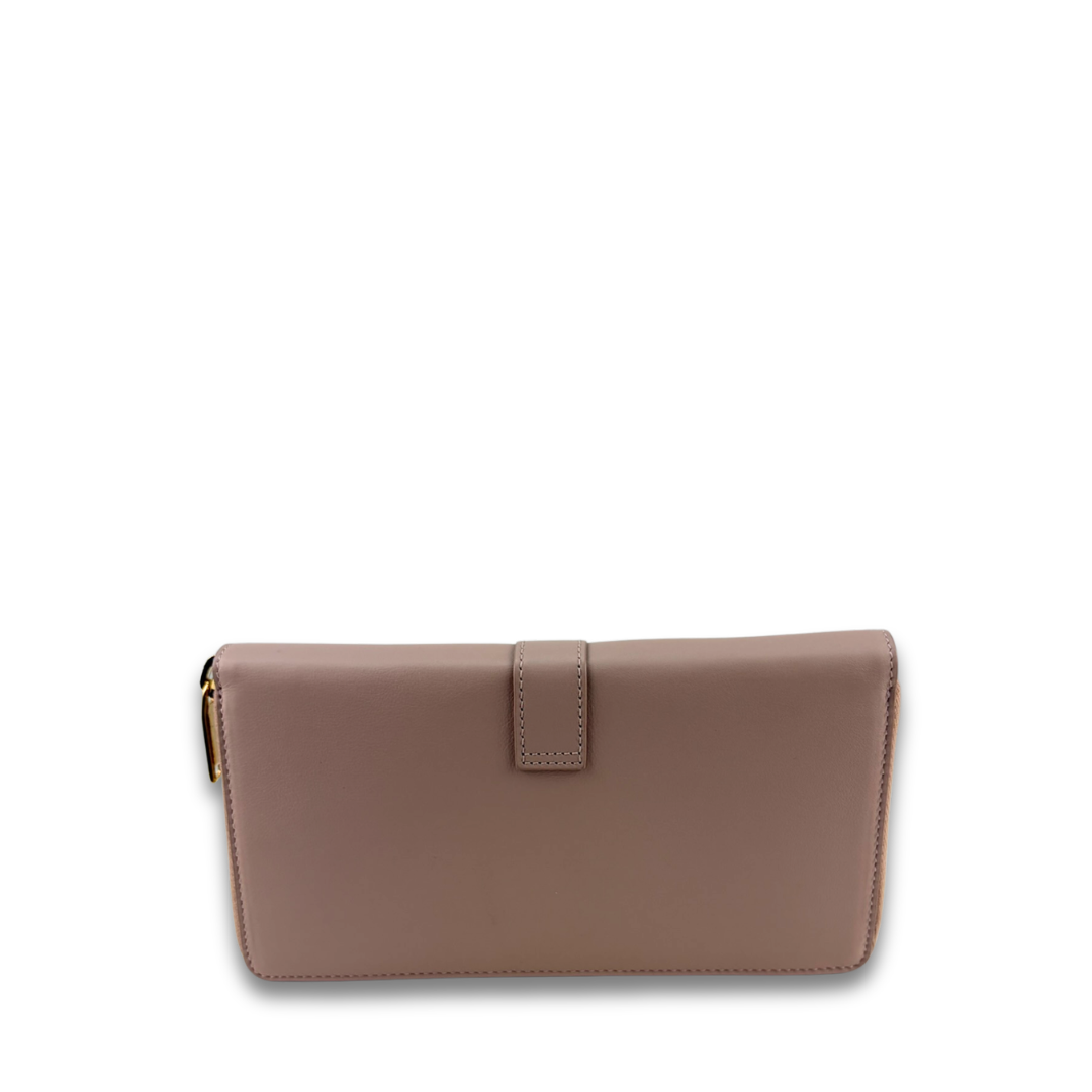 YSL Pink Zip Around Wallet