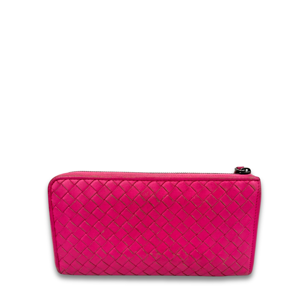 Bottega Veneta Pink Intrecciato Wallet