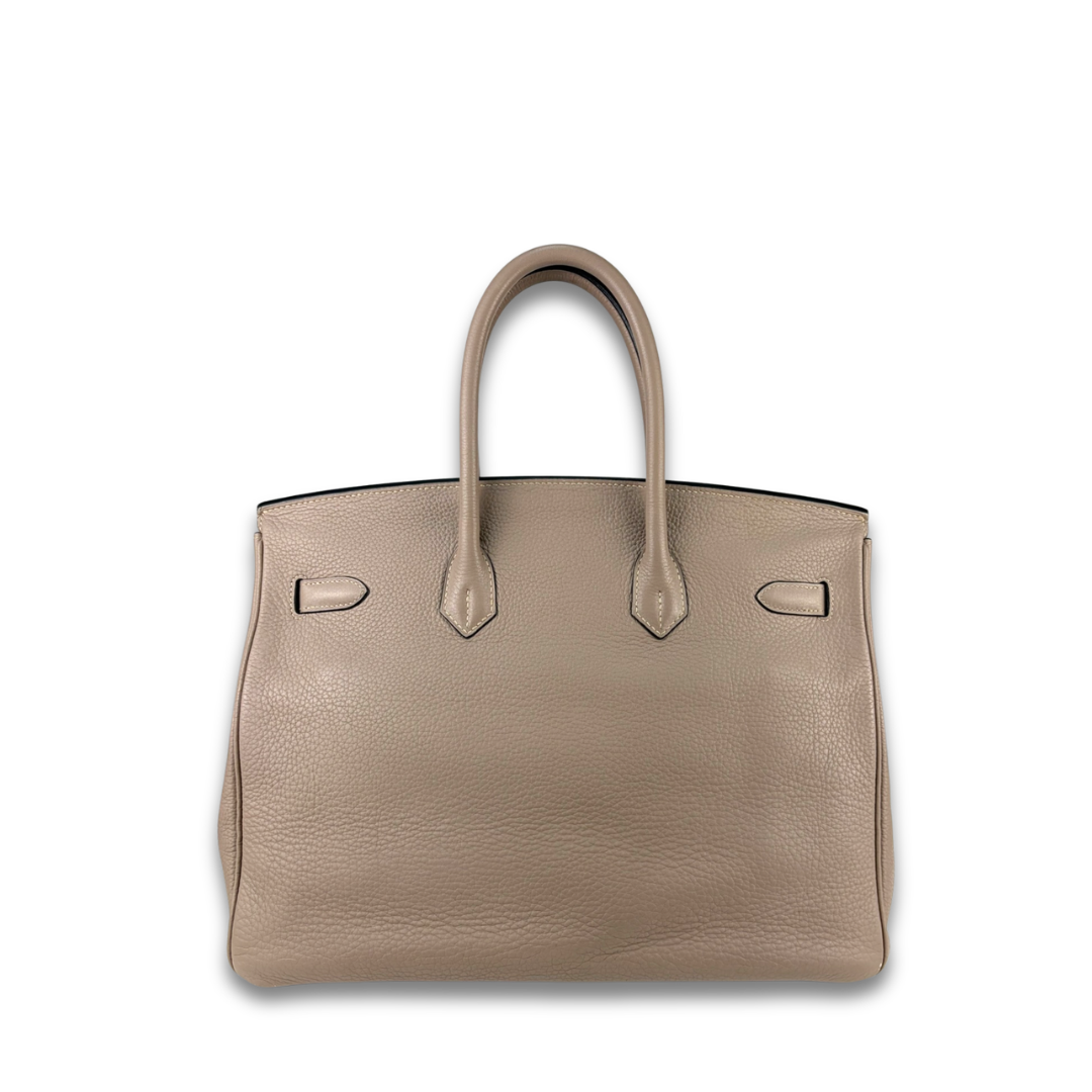 Hermès Clemence Birkin 35 Gris Tourterelle