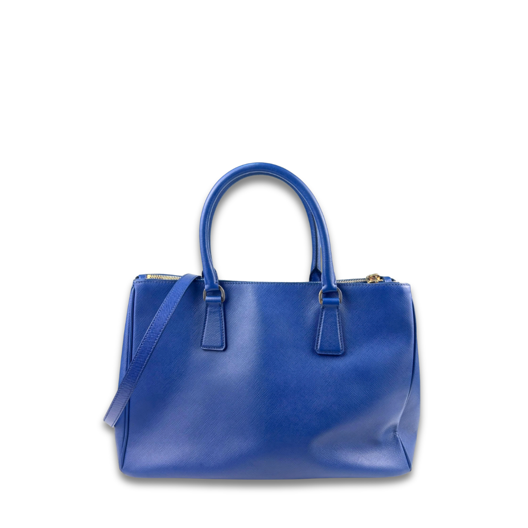 Prada Medium Blue Double Zip Galleria