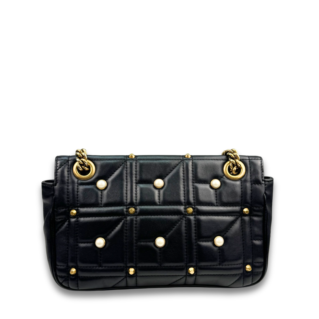 Gucci Studded Pearl Marmont Shoulder Bag