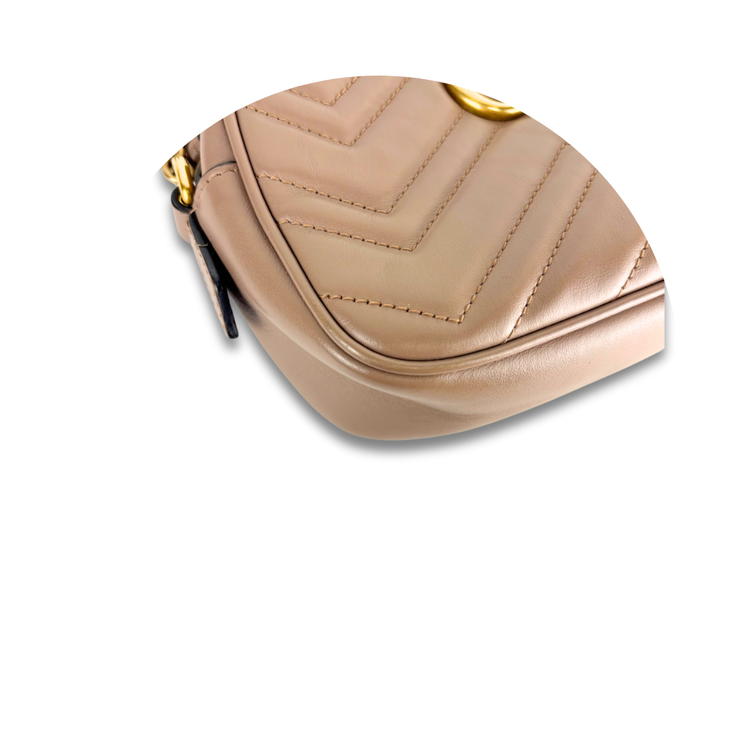 Gucci Dusty Rose Mini Marmont Camera Bag