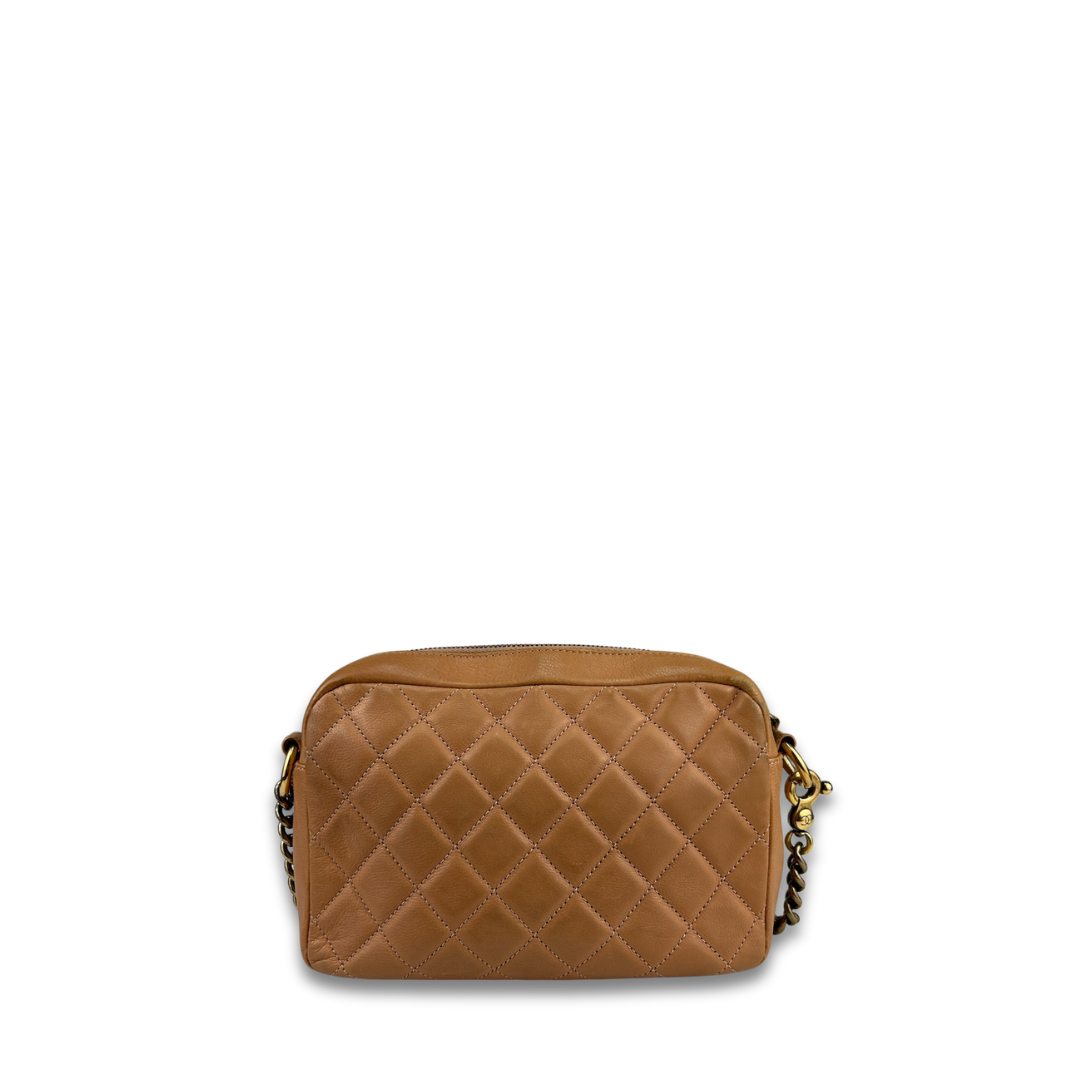 Chanel Brown Quilted Camera Bag