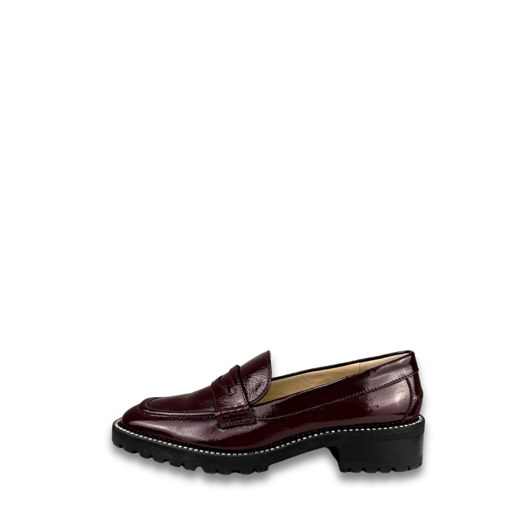 Jimmy Choo Burgundy Patent Deanna Loafers - Size 40