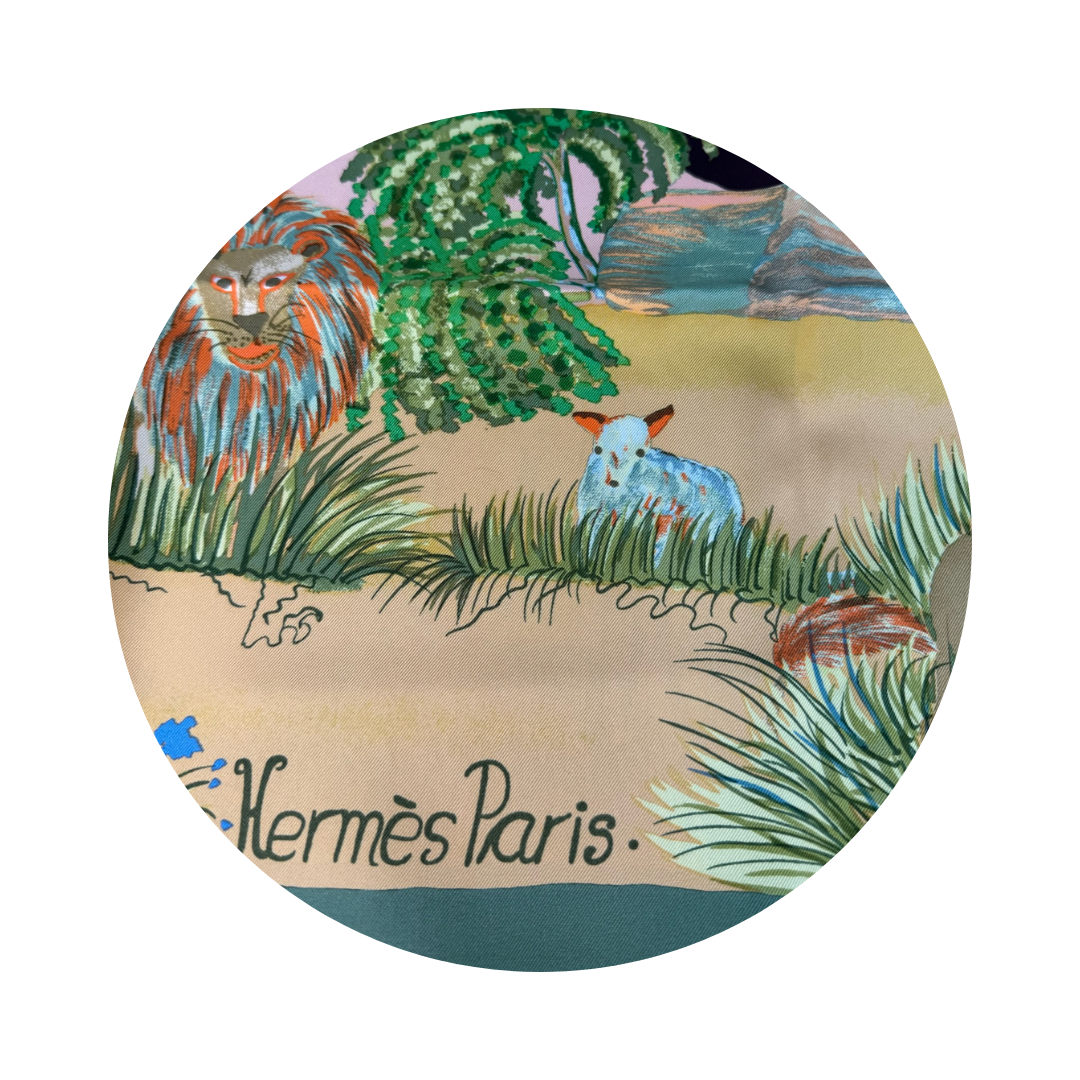 Hermès 'Forest Forage' Silk Scarf 90