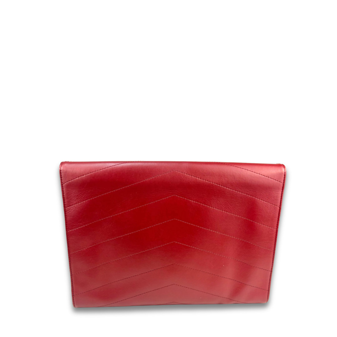 Chanel Elaphe Double Chevron Envelope Clutch