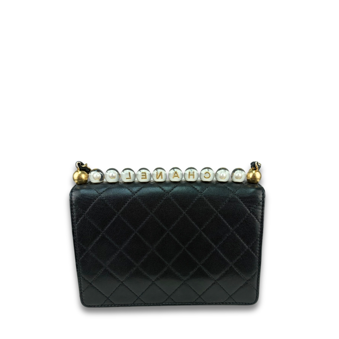 Chanel Goatskin Acrylic Beads Small Flap Bag