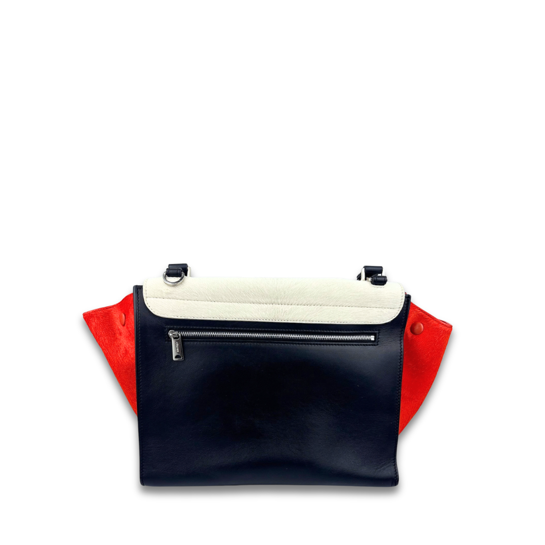 Celine Tricolor Pony Hair Trapeze Bag
