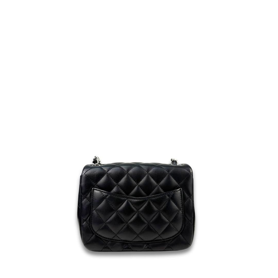 Chanel Black Lambskin Classic Square Mini