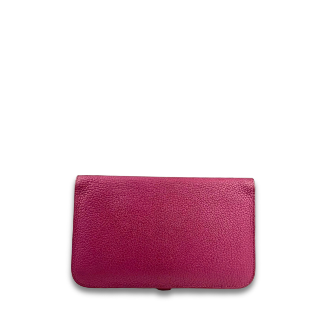 Hermès Clemence Dogon Duo Wallet Plum