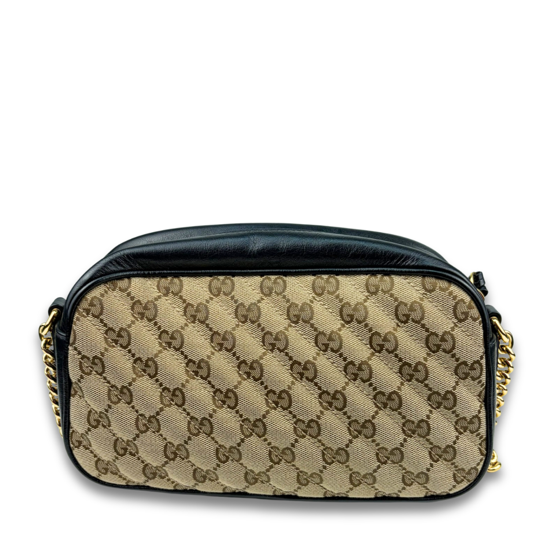 Gucci Black GG Canvas Marmont Small Camera Bag