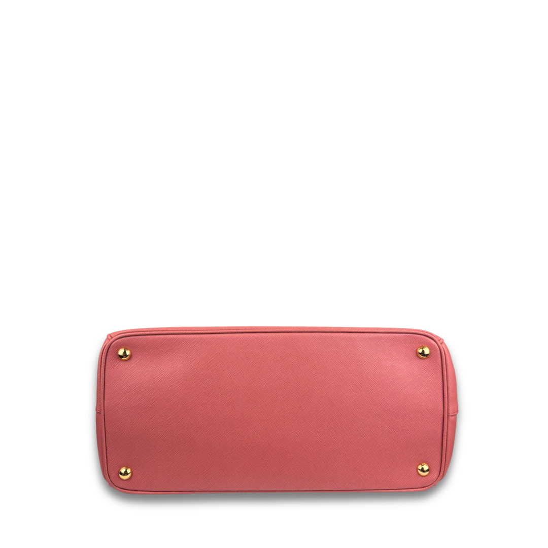 Prada Coral Saffiano Large Double Zip Galleria