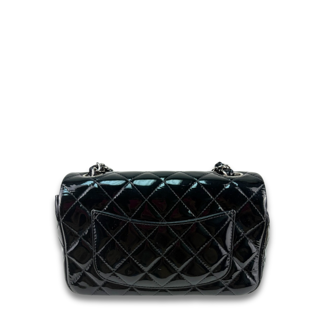 Chanel Black Patent Rectangular Mini Single Flap