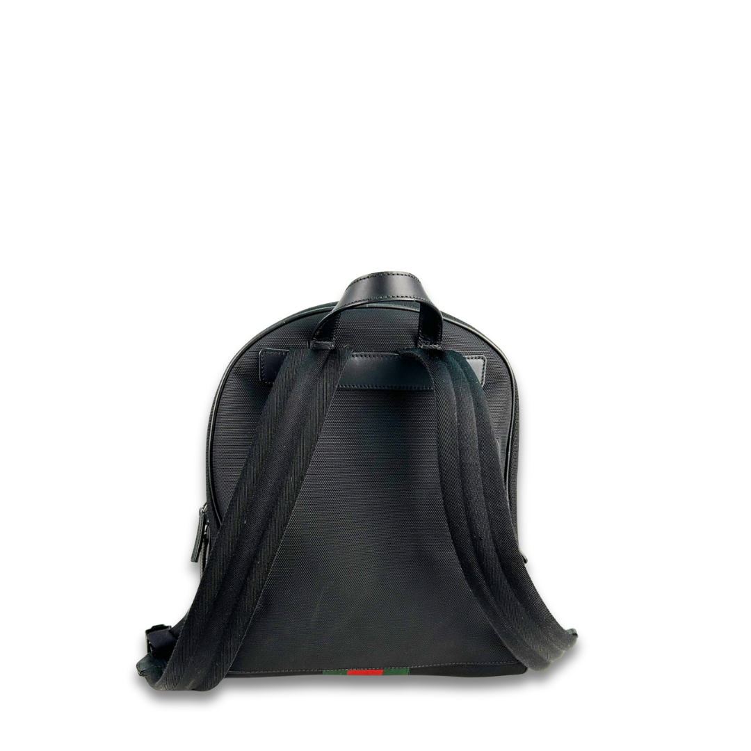 Gucci Black Techno Canvas Web Backpack
