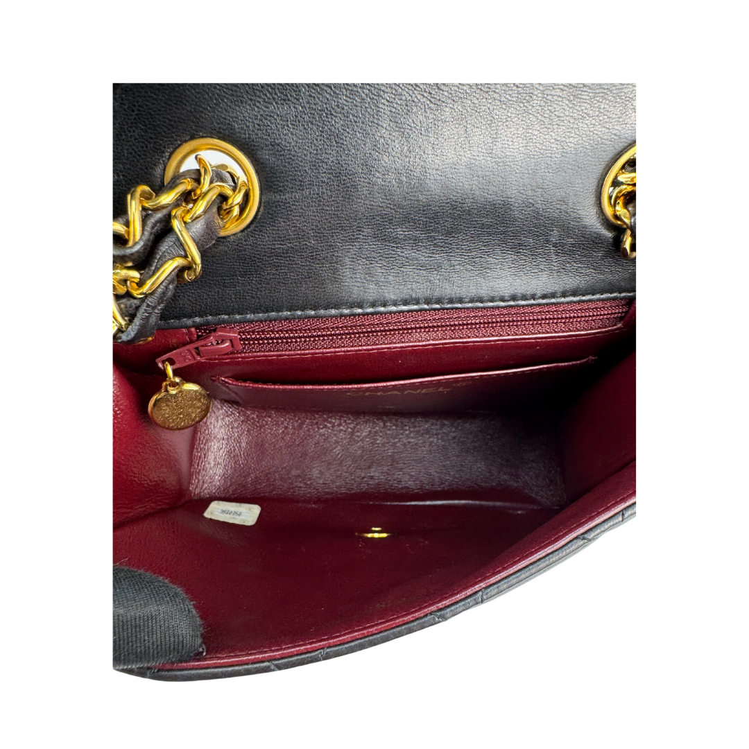 Chanel Black Lambskin Top Handle Mini