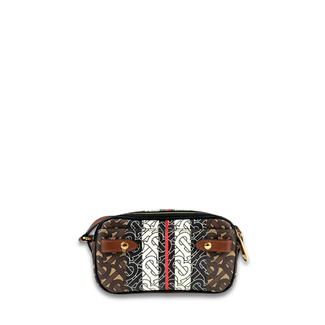 Burberry E-Canvas Monogram Stripe Camera Bag