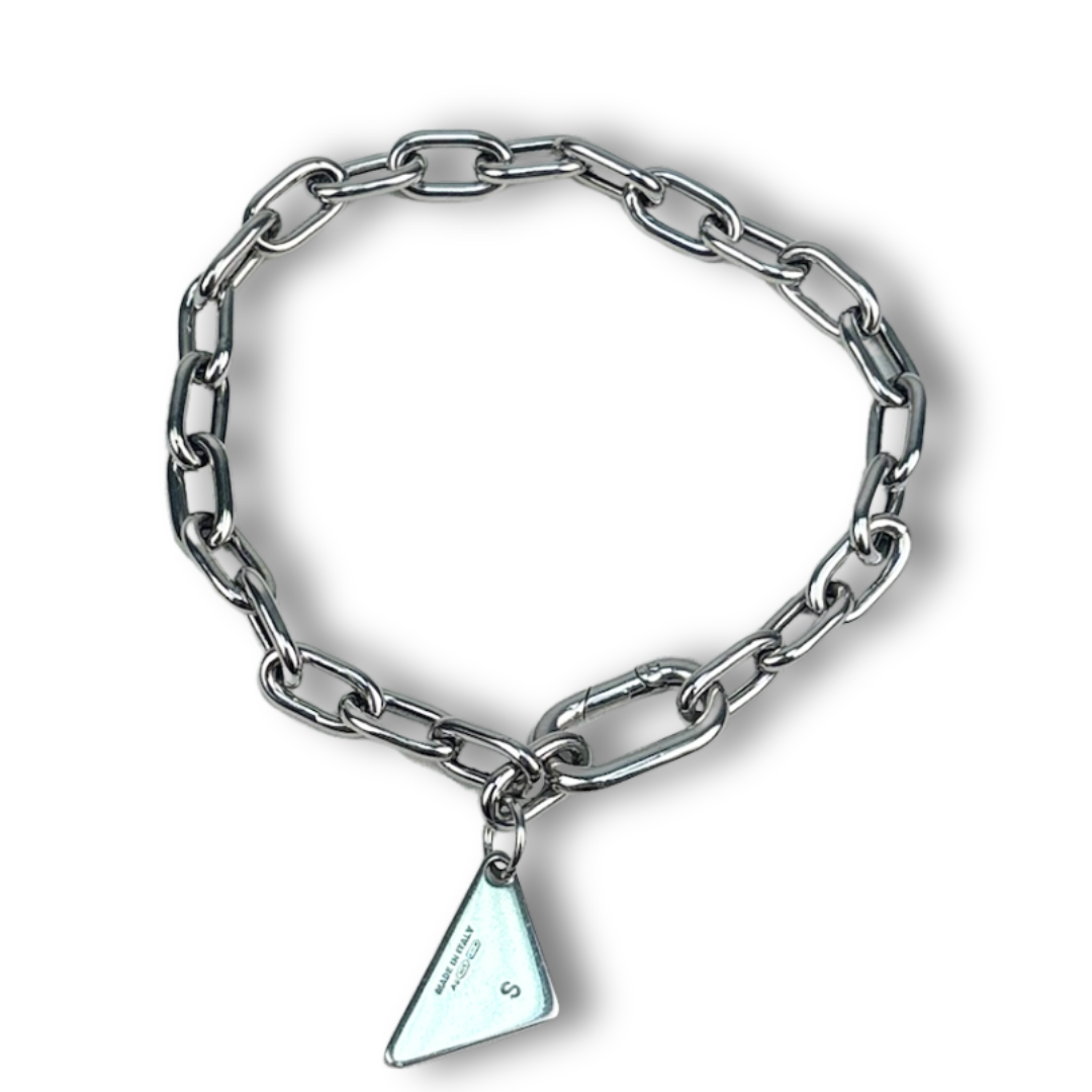 Prada Enamel Logo Charm Link Bracelet