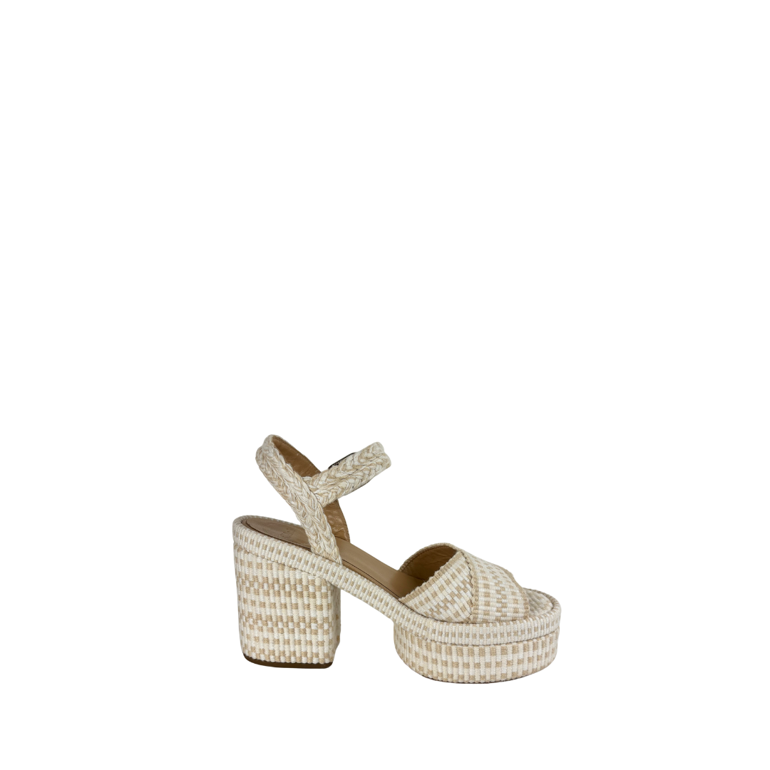 Chloe White Platform Sandals - Size 37