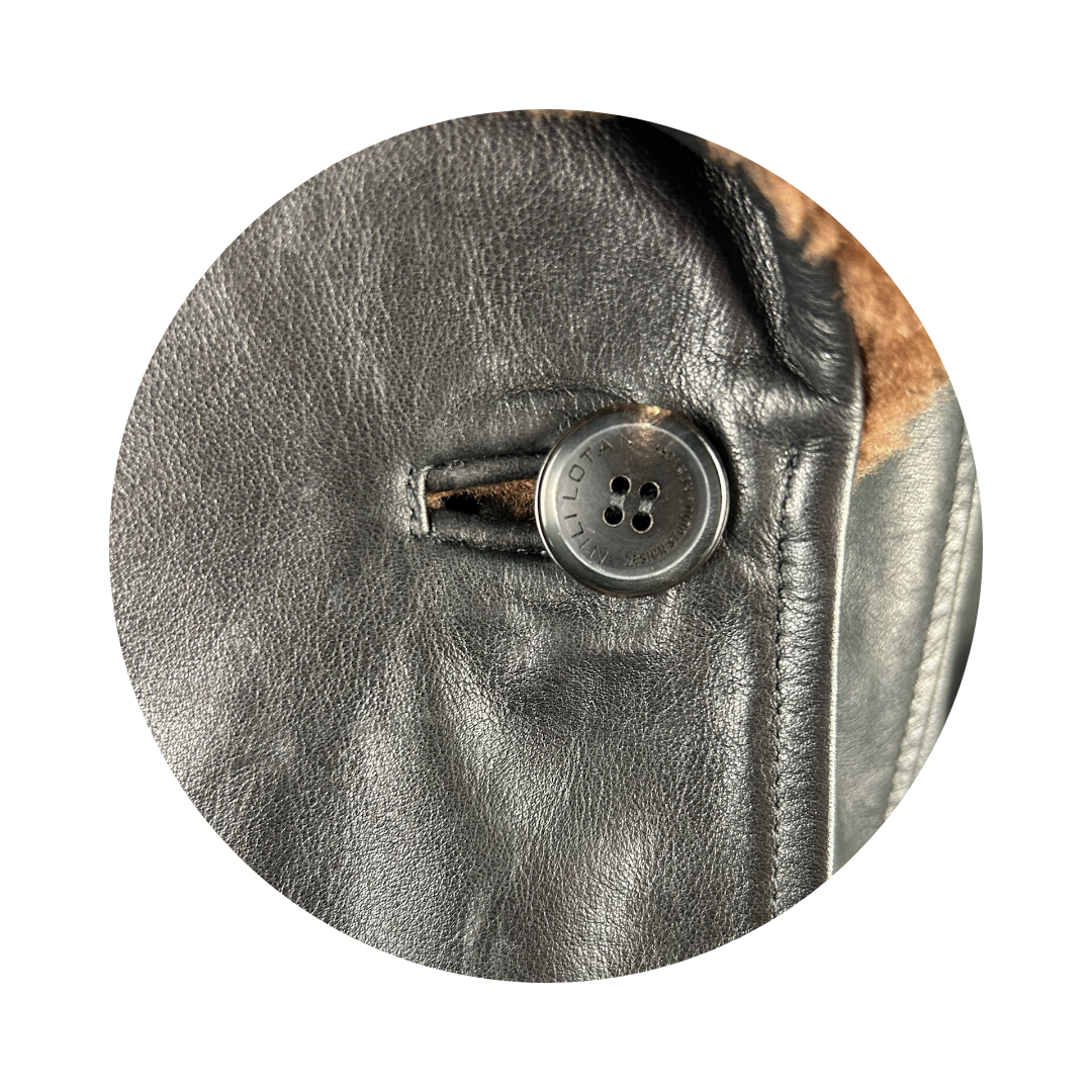 Nili Lotan Sanura Double Breasted Leather Jacket  - Size Small