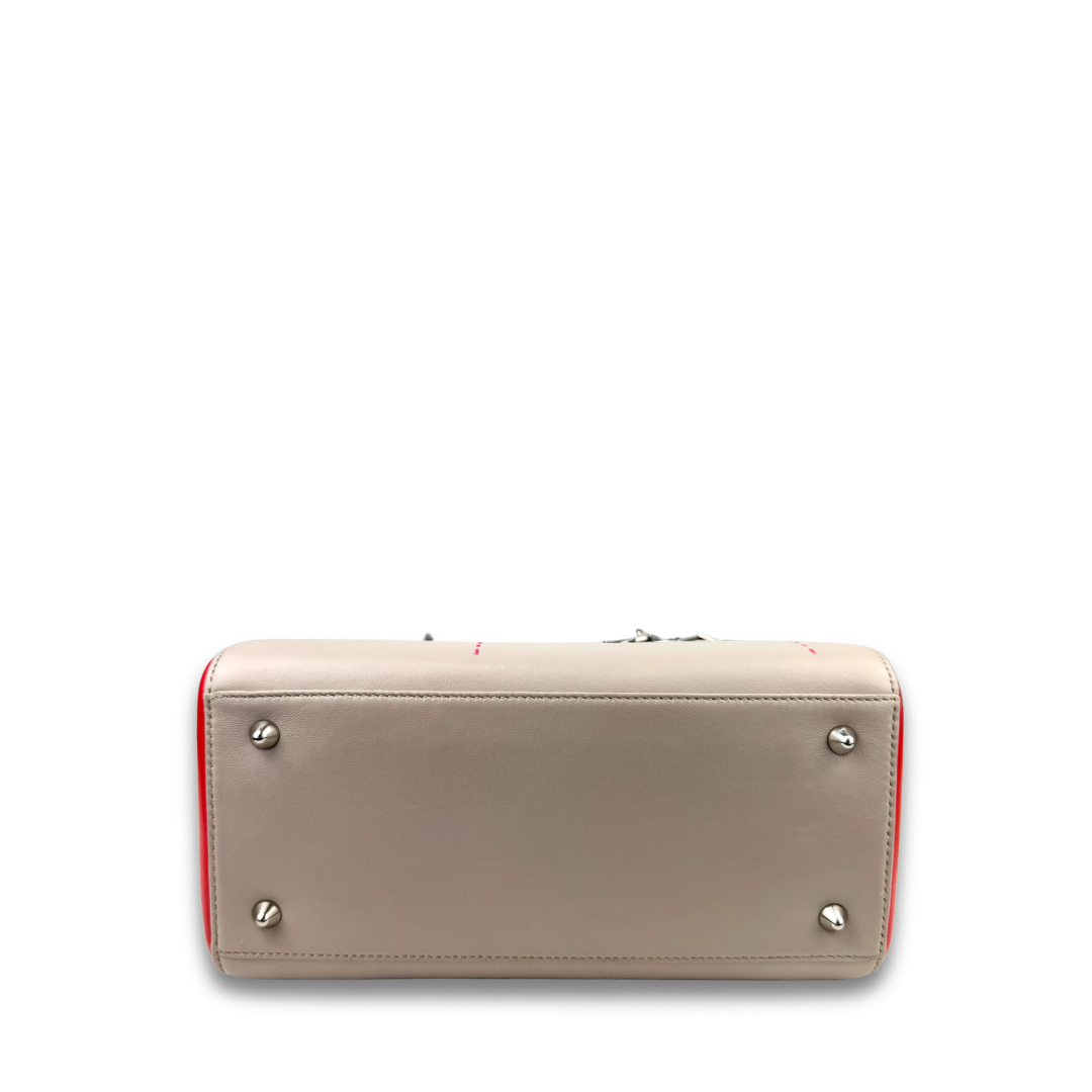 Dior Tricolor Lambskin Microcannage Medium Lady Dior