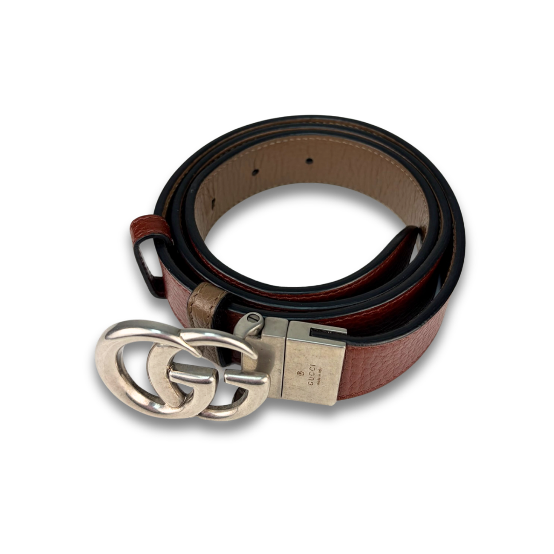 Gucci Marmont Burgundy Reversible Belt - Size 90