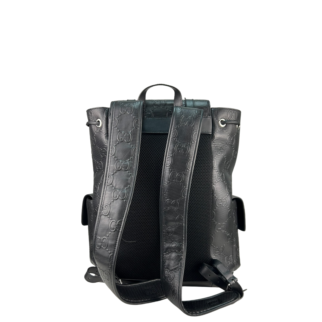 Gucci Black GG Embossed Backpack
