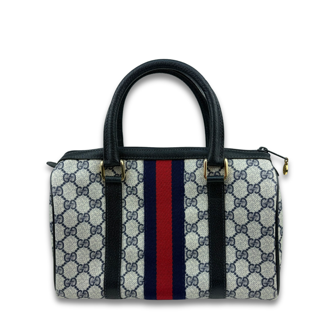 Gucci Navy Vintage Boston Bag