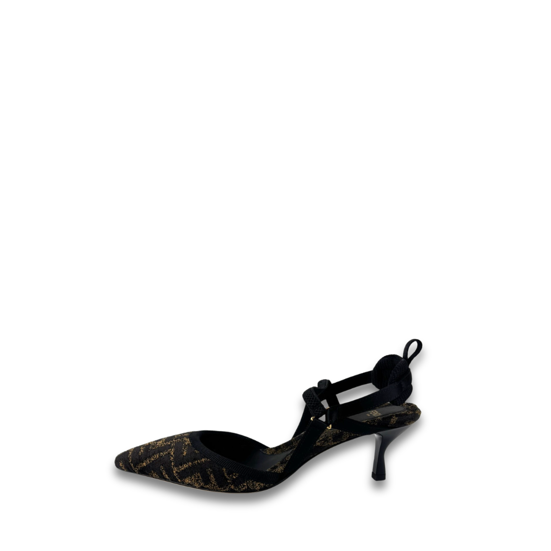 Fendi Velvet Zucca Slingbacks - Size 37