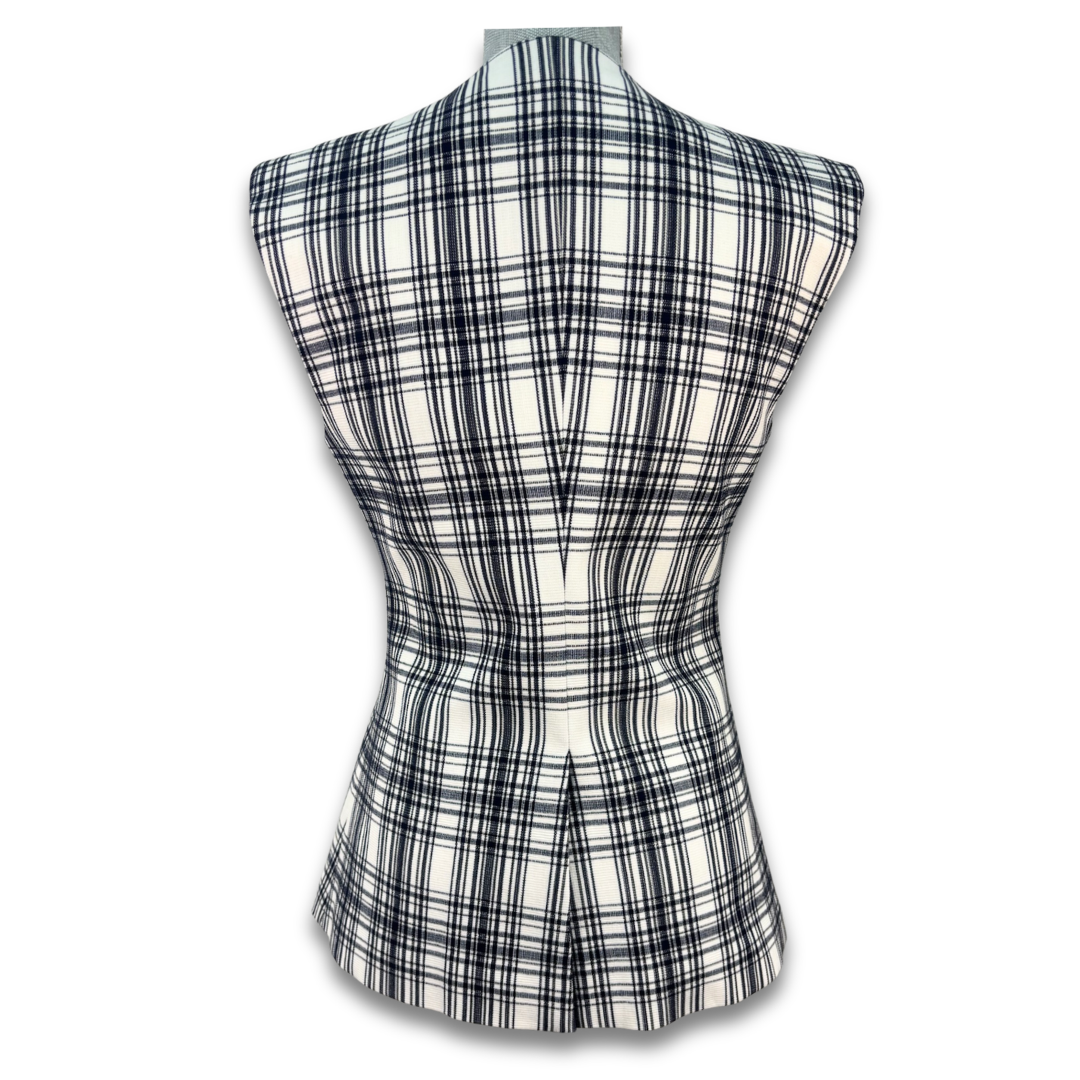 Veronica Beard Blue Plaid Vest/Pants Set- Size 2