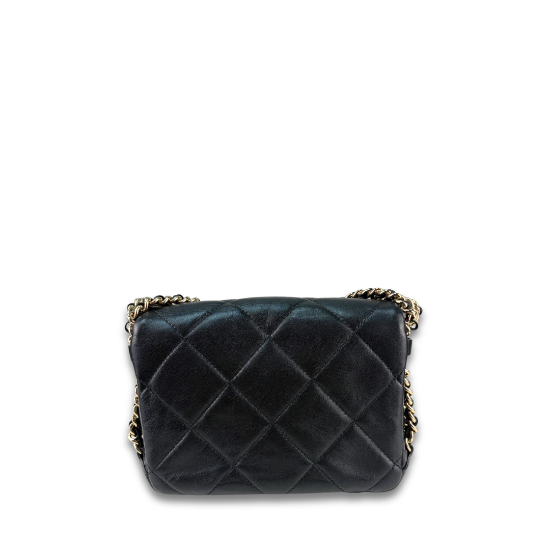 Chanel Quilted Chain Rows Mini Flap Bag