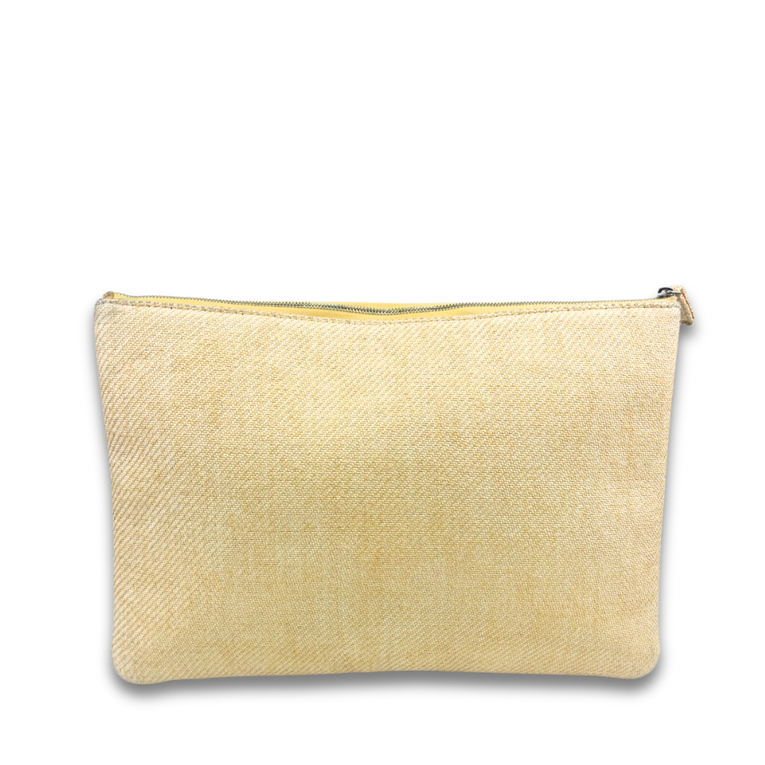Chanel Canvas Deauville Zipper Pouch