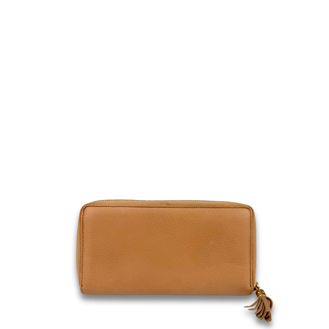 Gucci Beige Soho Zip Around Wallet