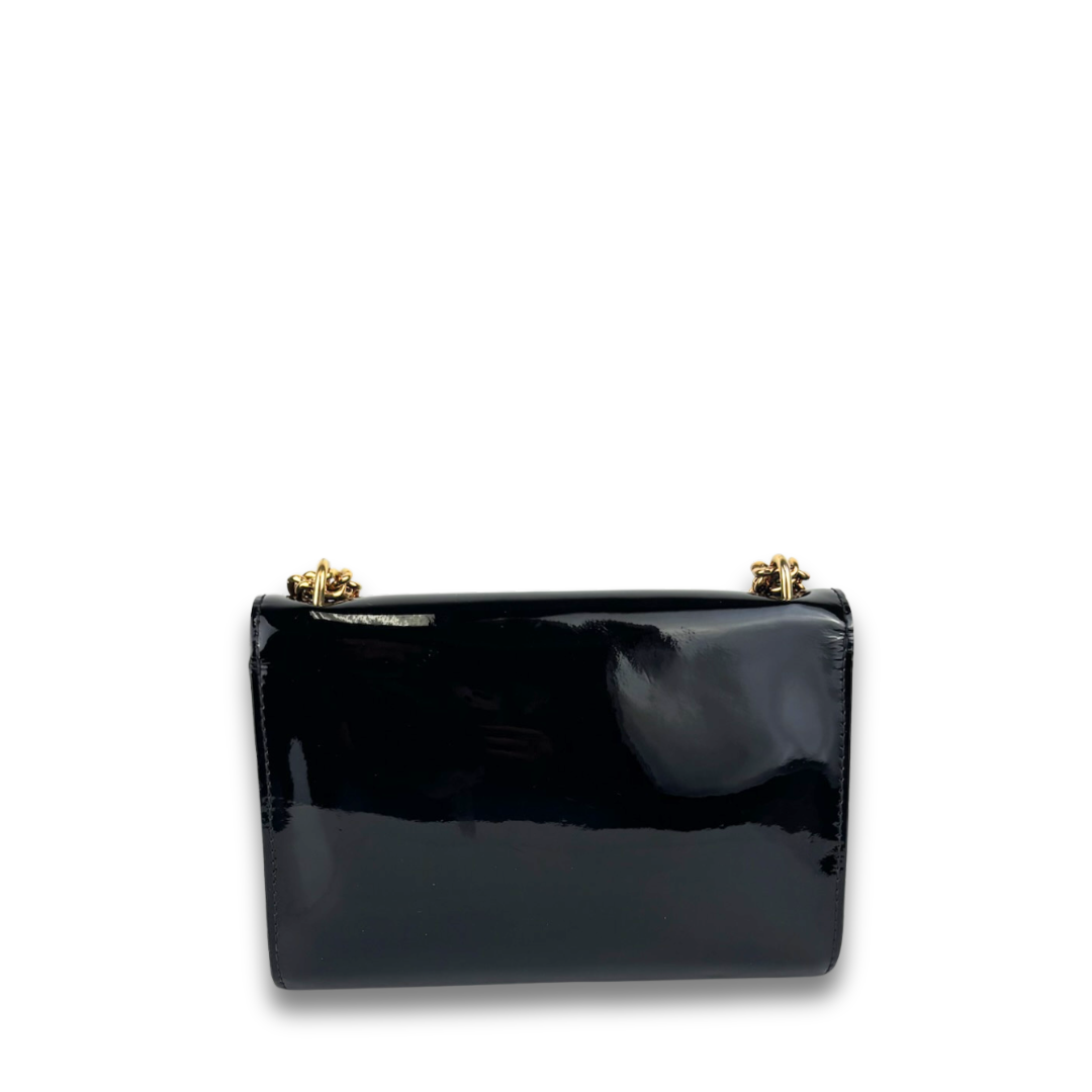 Louis Vuitton Black Patent Chain Louise MM