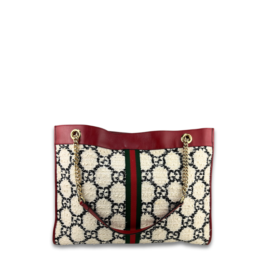 Gucci Bouclé Tweed Rajah Chain Tote