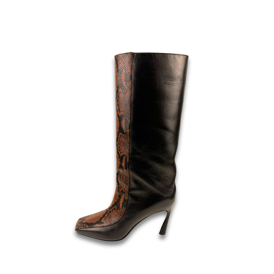 Jimmy Choo Mabyn 85 Snakeskin Boots - Size 38.5