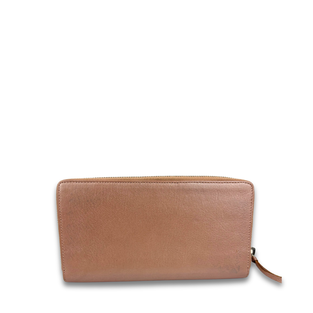 Balenciaga Rose Gold City Zip Wallet