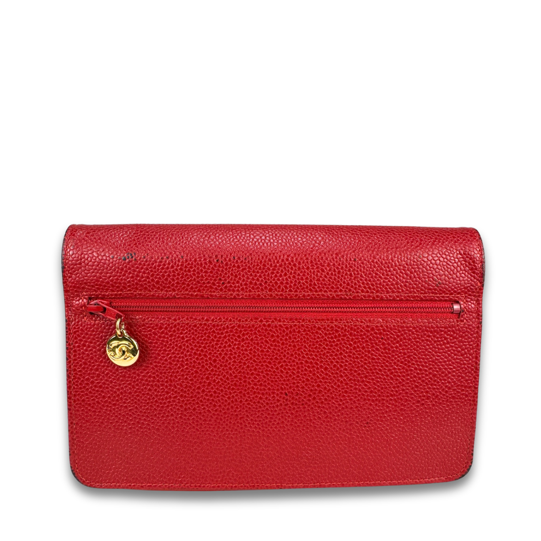 Chanel Red Caviar Timeless Wallet on Chain