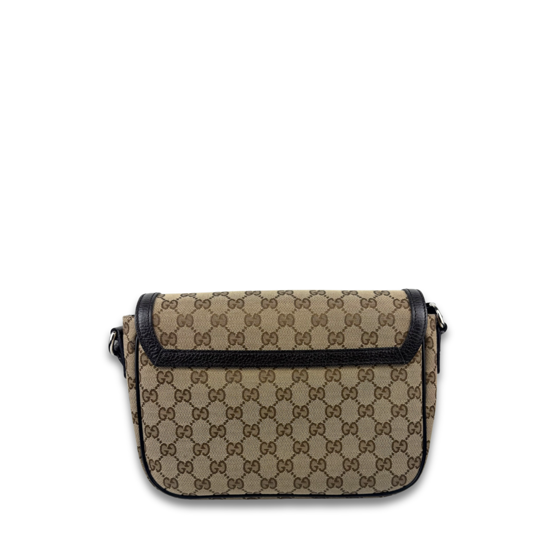 Gucci Brown Original GG Canvas Magnetic Flap Messenger