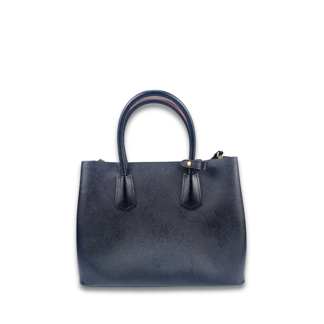 Prada Black Saffiano Double Tote