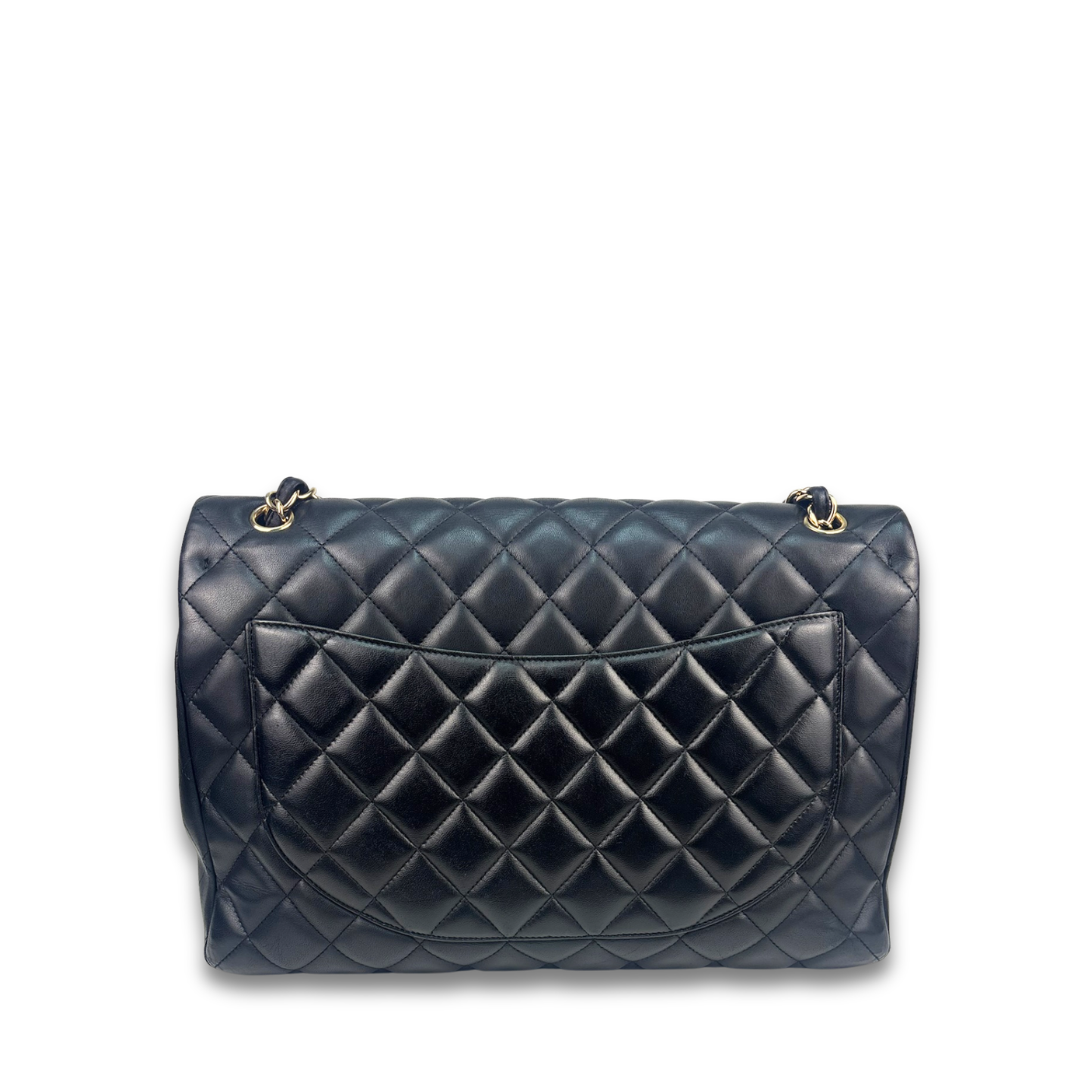 Chanel Black Lambskin Maxi Single Flap